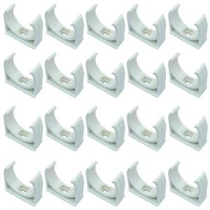 lot 12083 image: Zorveiio 12 Pcs PVC Water Pipe Clamps, U-Shaped Clips Compatible with 40mm OD, Support for 1-12 Inch Tubing Water Supply(White 40mm)