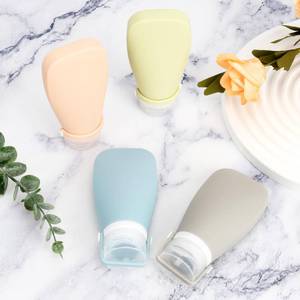lot 12086 image: Silicone Travel Bottles for Toiletries, 90ml 4pcs Peva Refillable Cosmetic Container Kits, Approved for Shampoos Lotion