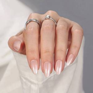 lot 12087 image: BTArtbox Press On Nails Almond - Short Nude Natural Nails Press Ons, Glue On Nails for Wedding Birthday Gift, Supremely Fit & Glossy Stick On Nails in 15 Sizes - 30 Nail Kit, Nudies
