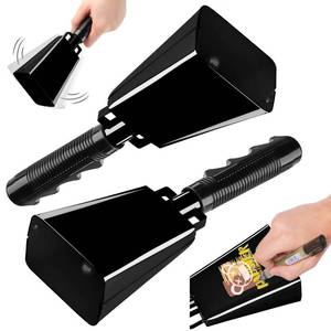 lot 12092 image: 2 Pack 8 Inch Steel Cow Bell with Handles, Cheering Cowbells Noise Maker Large Steel Bell with Handles for Sports Events, Football Games, Concert, School Graduation,Party (Black, 8��-2Pack)