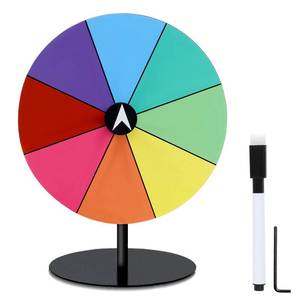 lot 12096 image: Airpark Prize Wheel Dry Erase 8 Inch Spinning Wheel for Prizes All Metal Tabletop Roulette Wheel of Fortune for Party Birthday Wedding Housewarming Christmas New Year Graduation and Carnival Games