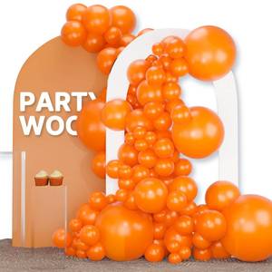 lot 12108 image: PartyWoo Orange Balloons 120 pcs Orange Balloon Different Sizes Pack of 18 12 10 5 Inch Pumpkin Balloons Balloon Garland Arch Kit for Thanksgiving Halloween Fall Birthday Party Decorations Orange-Y9