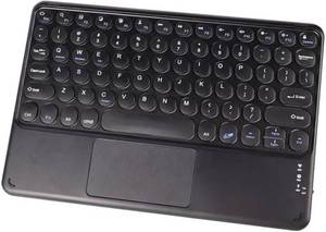 lot 12123 image: Wireless Keyboard with Touchpad, Ultra-Thin Rechargeable Bluetooth Keyboard Mini Wireless Keyboard with trackpad Round Key for iPad proiPadiOSMac OSWindowsAndroid (Black)