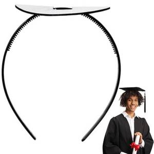 lot 12125 image: HAIMITI Hairband, Adjustable Black Graduation Cap Headband Insert, Simple and Practical Anti-Fall Hairband for Graduation Cap, Perfect for Female Adults, 1 Count