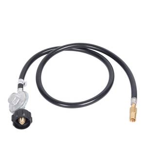 lot 12128 image: GasSaf Propane Regulator with Hose, 4 Feet Griddle Propane Adapter Fits for Blackstone 17 and 22 Tabletop Grills