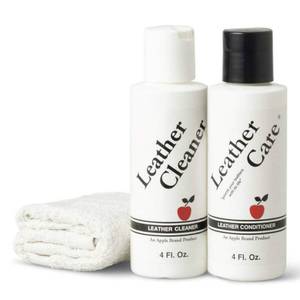 lot 12150 image: Apple Brand Leather Cleaner & Conditioner Kit - for Use On Leather Purses, Handbags, Shoes, Boots & Accessories - Safe On Colored and Natural Leather