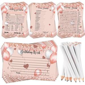 lot 12166 image: Fumete Birthday Party Games & Activities 100 Pcs Who Knows The Girl Game with 20 Pencils Girly Birthday Cards Set for Teens Sweet Sleepover Party Supplies for Girls,4 Activities(Balloon)