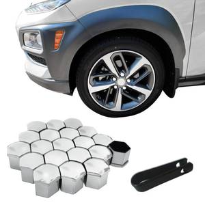 lot 12168 image: QZTYTY 20PCS Wheel Lug Nut Covers Bolt Caps, Wheel Lug Covers, 19mm Hexagonal Nut Covers with Removal Tool, Vehicle Accessories Car Tire Nut Caps Bolt Cover for Cars (Electroplating Silver, 19mm)