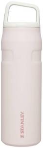lot 12198 image: Stanley IceFlow Cap and Carry Water Bottle 24 oz  Wide Mouth Twist Lid  Lightweight and Leakproof for Travel and Sports  Insulated Stainless Steel  BPA-Free  Rose Quartz Glimmer
