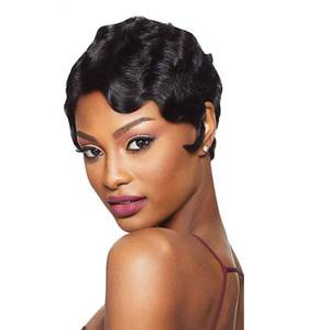 lot 12200 image: Short Curly Black Cute Synthetic Nuna Wig Real Retro African Afro Hair For Black Women Curly Short Female Wig Natural Looking