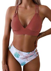 lot 12202 image: Tainehs Womens Push Up V Neck Bikini Sets Criss Cross Back Two Piece Bathing Suit