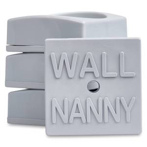 lot 12235 image: Wall Nanny Mini - Smallest Baby Gate Wall Protector (Made in USA) Protect Walls & Doorways from Pet Gates & Dog Gate Spindles - Child Pressure Mounted Baby Gate for Stairs Wall Cup (Gray) 4 Pack