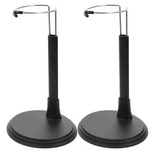 lot 12237 image: IMIKEYA Bear Doll Storage Shelves (2pcs), Plastic Toy Figures Stand for 16 Inch Dolls, Puppet, Woody, OMG Dolls, Stuffed Toys, Black