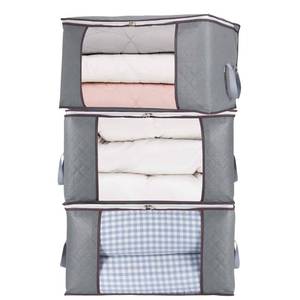 lot 12241 image: combocube 3Pcs Jumbo Zippered Storage Bag for Closet King Comforter, pillow, quilt, bedding, Clothes, Blanket Organizers with Large Clear Window & Carry Handles Space Saver