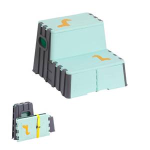 lot 15413 image: DIJIAMEIYA Toddler Step Stool,Anti-Slip Sturdy 2 Step Folding Stools for Kids for Bathroom Toilet Potty Training��Quiet Blue��