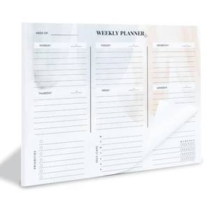 lot 15420 image: Nook Theory 8.5 x11 Weekly Task Planner Pad Tear Off - 52 Pages Undated To Do List Notepad, Full Year Productivity Planning Pad for Study and Work Desk (Color) 8 Pack