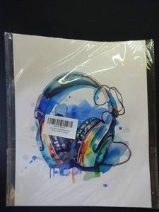 lot 16337 image: HRQKO Gamer Wall Art Prints Set of 4, Gaming Wall Decor, Video Game Artwork Prints Poster Wall Decor, Colorful Earphone for Teen Boys Room Playroom 8��x10�� Unframed