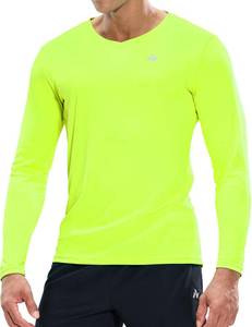 lot 16372 image: Nepest Long Sleeve Tee Shirts for Men - Moisture Wicking r Shirts UV Sun Protection T-Shirts for Running Lemon Green 2XL