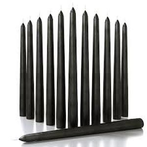 lot 9076 image: Set of 30 Black 10 Taper Candles