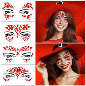 lot 10221 image: FaceGem Decorative Jewel Stickers, Ruby Red, Pack of Five