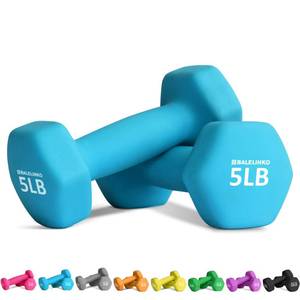 lot 14000 image: Balelinko Home Gym Equipment Workouts Strength Training Weight Loss Pilates Weights Yoga Sets Free Weights for Women, Men, Seniors and Youth, 5LB Blue, Pair