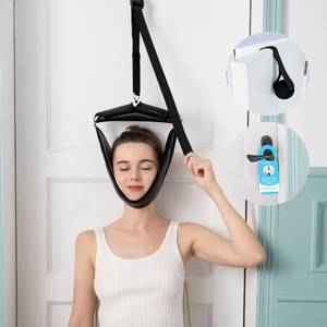 lot 14003 image: soulern Neck Stretcher Cervical Traction Device for Home Use - Portable Neck Traction Device for Neck Pain - Over The Door Cervical Neck Traction Device for Decompression Home Physical Therapy, Black