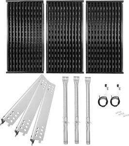 lot 14005 image: BBQration Grill Replacement Parts for Charbroil Performance TRU-Infrared 3-Burner 463370719 463371719 463672016 463371316 463371716, 17 G460-0500-W1 Porcelain Steel Grate, Heat Tent and Burner - Retail $89.72