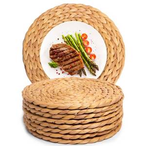 lot 14008 image: Defined Deco Woven Placemats Set of 8,13 Round Rattan Placemats,Boho Placemats,Farmhouse Place Mats, Plate Chargers for DiningTable Party Wedding