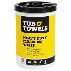 lot 14016 image: Tub O Towels TW90 Heavy-Duty 10 x 12 Size Multi-Surface Cleaning Wipes, 90 Count Per Canister