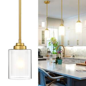 lot 14018 image: ONE TENGXIN Modern Pendant Light, Brushed Gold Modern Pendant Light for Kitchen Island, Hanging Ceiling Light Fixture, Farmhouse Pendant Lighting for Dining Room Bedroom Bar Office,TXPLBG02