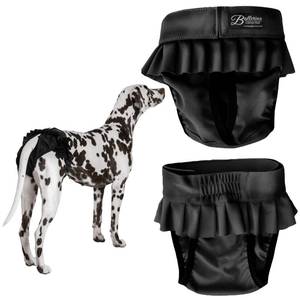 lot 14019 image: Only One FINNERO Ballerina Dog Diaper � Washable, Reusable, Leak-Proof � Heat, Period & Urine Incontinence Protection � Comfortable, and Stylish Design � Adjustable Fit for Female Dogs � Medium, Black