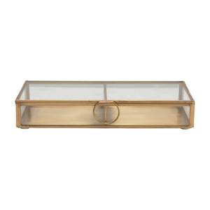 lot 14042 image: Creative Co-Op Brass & Glass Display Box