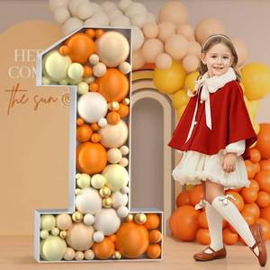 lot 14062 image: 4FT Marquee Number, Mosaic Numbers for Balloons, Mosaic Balloon Frame, Marquee Number, Number 1 Balloon for 1st Birthday Girl Decoration, Frist Anniversary Decorations, First Birthday Decor