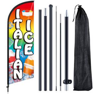 lot 14064 image: Remagr Italian Ice Feather Flag 7 ft Advertising Swooper Flag Banner Signs with Pole and Ground Stake Stand for Store Business Outside