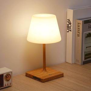 lot 14068 image: Portables Cordless Table Lamp, Outdoor Battery Operated Desk Lamp Waterproof, Built-in Rechargeable Battery, Touch Dimmable Night Light for Patio Camping Restaurant Home, Wood Grain