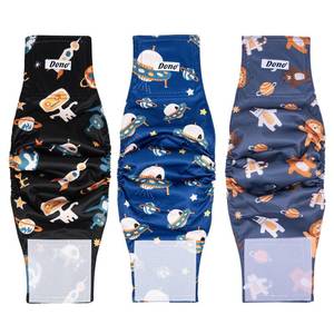 lot 14085 image: Dono Reusable Belly Bands for Male Dogs, 3 Pack Washable Dog Diapers Male, High Absorbency Male Dog Wraps, Leakproof Doggie Diaper for Puppy Doggy, Space Alien, X-Small