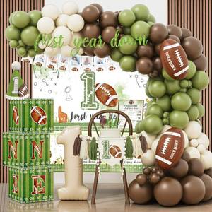 lot 14096 image: HYCSANBAO Football 1st Birthday Party Decorations1st Year Down Birthday DecorationsFirst Year Down Football Birthday Decorations Party Supplies