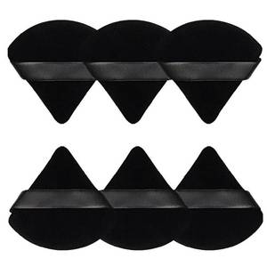 lot 14097 image: Pimoys 6 Pcs Powder Puff Face Soft Triangle Makeup Puff Velour Makeup Sponge Beauty Blender for Loose Powder (Black)