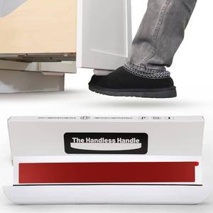 lot 14099 image: The Handless Handle � Hands-Free Garbage Drawer Foot Pull Handle, Touchless Opener for Drawers, Bins, & Cabinets (White, 1 Pack)
