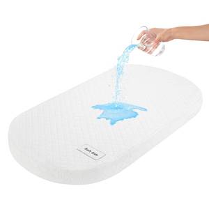 lot 14101 image: Pro Goleem Baby Bassinet Mattress Pad 30x15 Oval, Waterproof Soft Cover Gel Memory Foam, Dual Side Cradle Mattress fit Moses Basket