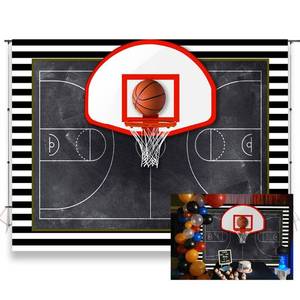 lot 14109 image: KUKUSOUL 7x5ft Basketball Court Backdrop Basketball Game Photography Background for Boys Birthday Party Decor Banner Photo Booth Professional Studio Props KUBZT058