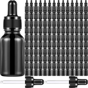 lot 14120 image: Tanlade 200 Pack 15ml Dark Dropper Bottles 12 oz Glass Dropper Bottles Brown Tincture with Eye for Essential Oils Liquids Perfumes Lab Chemicals and Travel(Black)