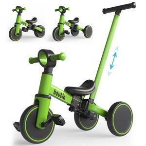 lot 14124 image: Bautia Kids Tricycle for Toddlers 1-3 with Push Handle, 5 in 1 Baby Balance Bike for 1-4 Years Old Boys Girls Gift with Removable Pedals (No Parent Steering Version)