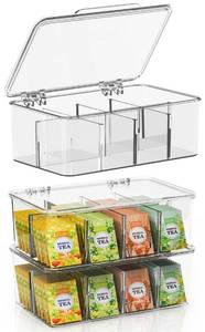 lot 14125 image: Utopia Home Tea Bag Organizer � 3 Pack Stackable Tea Storage Containers with Lids � Clear Plastic Tea Bag Holder for Kitchen Cabinet, Pantry organizers and storage, Cupboard, Snack & Home Organization
