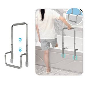 lot 14128 image: Bath Tub Handles for Seniors Shower Rails Elderly Adults Safety, Bathtub Clamp Grab Bars Helper No Drill, Handicap Bathroom Tub Support Bar Assist Devices, Help Getting Out of Bathtub