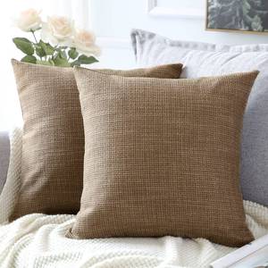 lot 14130 image: OTOSTAR Linen Throw Pillow Covers Set of 2 Decorative Square Pillowcases Cushion Covers 12x12 Inch for Home Decor Sofa Bedroom Car 30 x 30 CM Coffee Brown