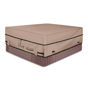 lot 14134 image: ULTCOVER Waterproof 600D Polyester Square Hot Tub Cover Outdoor SPA Covers 90 x 90 inch