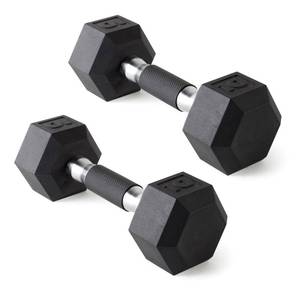lot 14135 image: ONLY ONE CAP Barbell 10 LB Coated Hex Dumbbell Weight Pair with Padded Grip