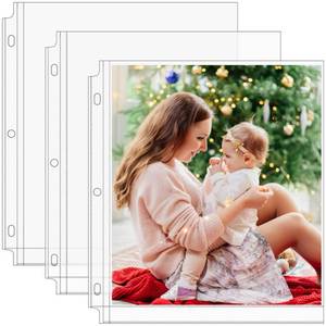 lot 14139 image: MaxGear 30 Pack 8 x 10 Photo Sleeves for 3 Ring Binder, Heavy-Duty Archival Photo Page Protectors Holds 60 Pictures, Clear Picture Album Refill Pages