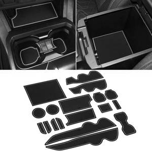 lot 14161 image: SENSHINE for Toyota Tacoma Accessories 2016-2021 2022 2023 Non-Slip Anti Dust Liner Cup Holder, Center Console, and Door Pocket Inserts Mats Premium Custom Interior (Double Cab) (Gray Trim)